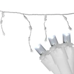 Northlight 100ct. LED Wide Angle Icicle Christmas Lights With White Wire Pure White 14 Northlight 100ct. LED Wide Angle Icicle Christmas Lights With White Wire Pure White -Northlight D254054S 12