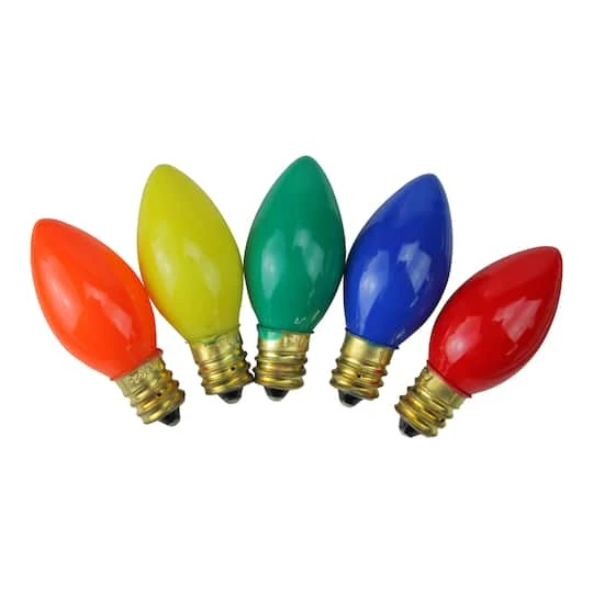 Northlight Multicolor Opaque C7 Incandescent Replacement Bulbs, 25ct. 3 Northlight Multicolor Opaque C7 Incandescent Replacement Bulbs, 25ct.