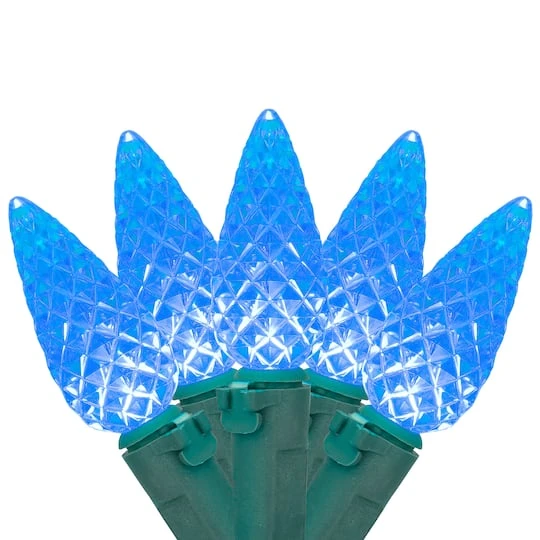 Northlight 70ct. LED Faceted C6 Christmas String Lights Blue 7 Northlight 70ct. LED Faceted C6 Christmas String Lights Blue - Image 5