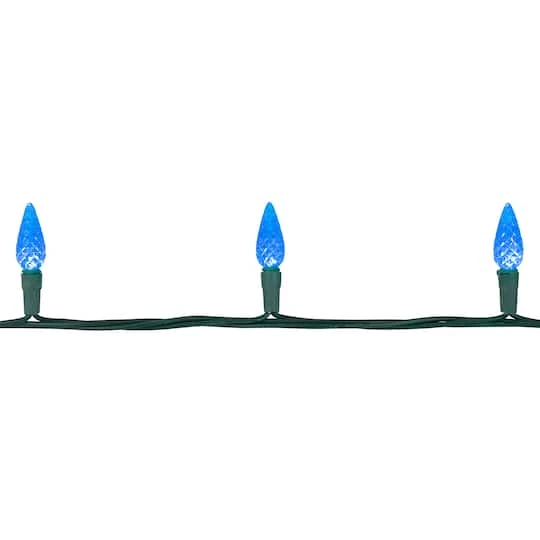 Northlight 70ct. LED Faceted C6 Christmas String Lights Blue 11 Northlight 70ct. LED Faceted C6 Christmas String Lights Blue - Image 9