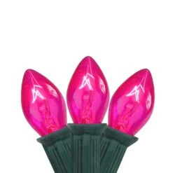 Northlight 25ct. C7 Christmas String Lights With Green Wire Pink 13 Northlight 25ct. C7 Christmas String Lights With Green Wire Pink -Northlight D254089S 11