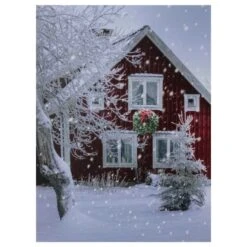 Northlight LED Lighted Red Snowy Barn House Christmas Wall Art -Northlight D361830S 11