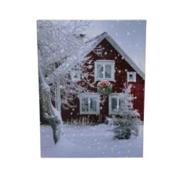 Northlight LED Lighted Red Snowy Barn House Christmas Wall Art -Northlight D361830S 12