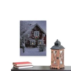 Northlight LED Lighted Red Snowy Barn House Christmas Wall Art -Northlight D361830S 14