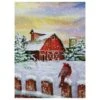 Northlight LED Back Lit Snowy Sunset Barn Scene Christmas Wall Art -Northlight D361890S 1