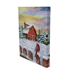 Northlight LED Back Lit Snowy Sunset Barn Scene Christmas Wall Art -Northlight D361890S 2