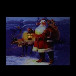 Northlight LED Lighted Santa Claus With Reindeer Christmas Canvas Wall Art 8 Northlight LED Lighted Santa Claus With Reindeer Christmas Canvas Wall Art -Northlight D361900S 2