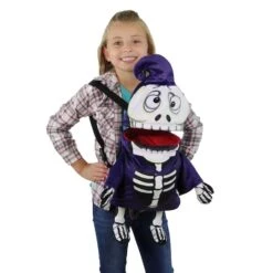 Northlight 24" Purple & Black Skeleton Child Halloween Trick Or Treat Bag -Northlight D406184S 2