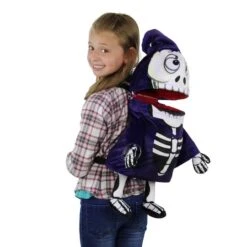 Northlight 24" Purple & Black Skeleton Child Halloween Trick Or Treat Bag -Northlight D406184S 3