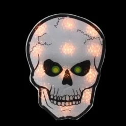 Northlight 12" Silver & Black Holographic Lighted Skull Halloween Window Silhouette Decoration 7 Northlight 12" Silver & Black Holographic Lighted Skull Halloween Window Silhouette Decoration -Northlight D406190S 2