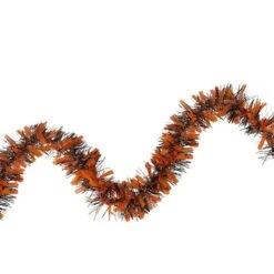 Northlight 50ft. Orange & Black Halloween Tinsel Garland -Northlight D406192S 1 1