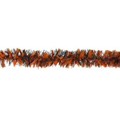 Northlight 50ft. Orange & Black Halloween Tinsel Garland -Northlight D406192S 2
