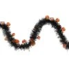 Northlight 50ft. Black & Orange Jack O Lanterns Halloween Tinsel Garland -Northlight D406193S 1