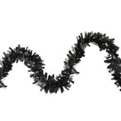Northlight 50ft. Wide Cut Black Halloween Tinsel Garland 7 Northlight 50ft. Wide Cut Black Halloween Tinsel Garland -Northlight D406195S 1 1