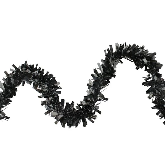 Northlight 50ft. Wide Cut Black Halloween Tinsel Garland 3 Northlight 50ft. Wide Cut Black Halloween Tinsel Garland
