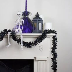 Northlight 50ft. Wide Cut Black Halloween Tinsel Garland 9 Northlight 50ft. Wide Cut Black Halloween Tinsel Garland -Northlight D406195S 3