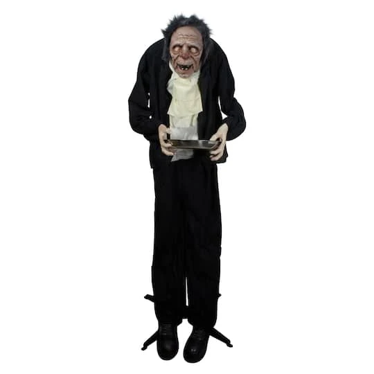 Northlight 6ft. Lighted Animated Scary Butler Standing Halloween Decoration 4 Northlight 6ft. Lighted Animated Scary Butler Standing Halloween Decoration - Image 2
