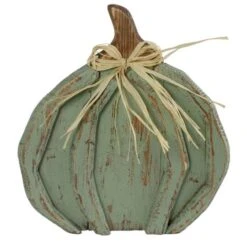 Northlight 12" Green Distressed Fall Pumpkin Decoration