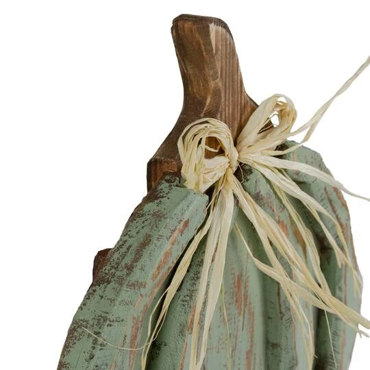 Northlight 12" Green Distressed Fall Pumpkin Decoration 6 Northlight 12" Green Distressed Fall Pumpkin Decoration - Image 4