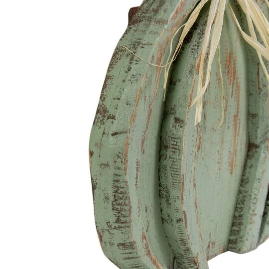 Northlight 12" Green Distressed Fall Pumpkin Decoration 7 Northlight 12" Green Distressed Fall Pumpkin Decoration - Image 5