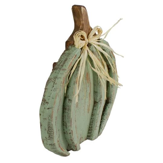 Northlight 12" Green Distressed Fall Pumpkin Decoration 8 Northlight 12" Green Distressed Fall Pumpkin Decoration - Image 6