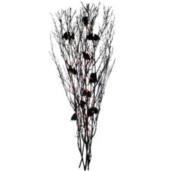 Northlight 4ft. Black & Orange Lighted Glitter Halloween Branches, 5ct.