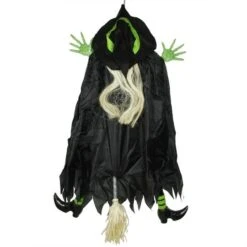 Northlight 4.5ft. Black & Green Flying & Crashing Wicked Witch Hanging Halloween Decoration 5 Northlight 4.5ft. Black & Green Flying & Crashing Wicked Witch Hanging Halloween Decoration -Northlight D406225S 1 1