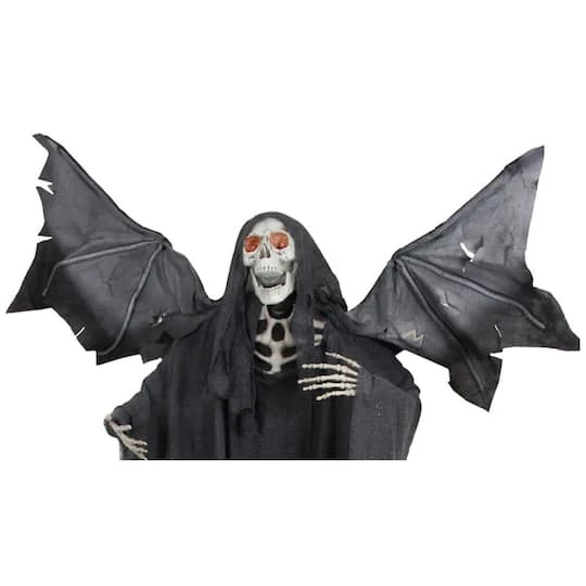 Northlight 66" Pre-Lit Black & Red Sonic Skeletal Reaper With Wings Halloween Décor 5 Northlight 66" Pre-Lit Black & Red Sonic Skeletal Reaper With Wings Halloween Décor - Image 3