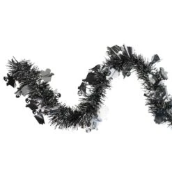 Northlight 50ft. Black & Silver Ghosts Halloween Tinsel Garland -Northlight D406227S 1 1