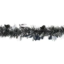 Northlight 50ft. Black & Silver Ghosts Halloween Tinsel Garland -Northlight D406227S 2