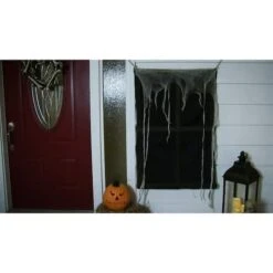 Northlight 41" Pre-Lit Black & Gray Ghostly Window With Tattered Curtain Halloween Decoration -Northlight D406228S 3