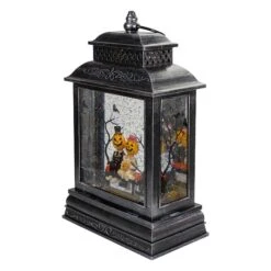 Northlight 11.5" Black Lighted Halloween Snow Globe Lantern With Pumpkin Couple -Northlight D406239S 5