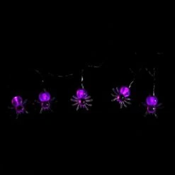 Northlight 10ct. 4ft. Purple Spider LED Halloween Black Wire Lights 13 Northlight 10ct. 4ft. Purple Spider LED Halloween Black Wire Lights -Northlight D406247S 5