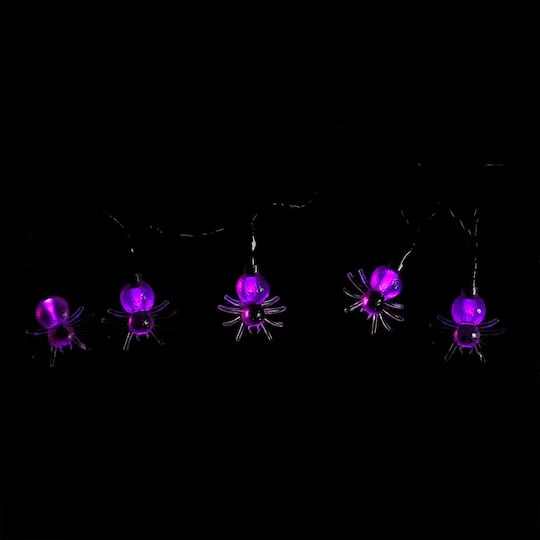 Northlight 10ct. 4ft. Purple Spider LED Halloween Black Wire Lights 8 Northlight 10ct. 4ft. Purple Spider LED Halloween Black Wire Lights - Image 6