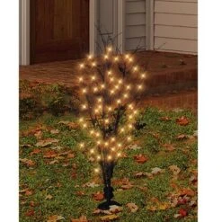 Northlight 4.2ft. Pre-Lit LED Black Bamboo Halloween Tree -Northlight D406252S 2