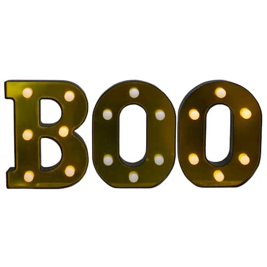 Northlight 6.5" Lighted Black & Gold BOO Halloween Marquee Sign 4 Northlight 6.5" Lighted Black & Gold BOO Halloween Marquee Sign - Image 2