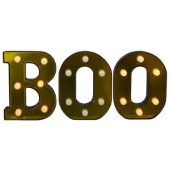 Northlight 6.5" Lighted Black & Gold BOO Halloween Marquee Sign