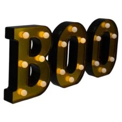 Northlight 6.5" Lighted Black & Gold BOO Halloween Marquee Sign 11 Northlight 6.5" Lighted Black & Gold BOO Halloween Marquee Sign -Northlight D406257S 3