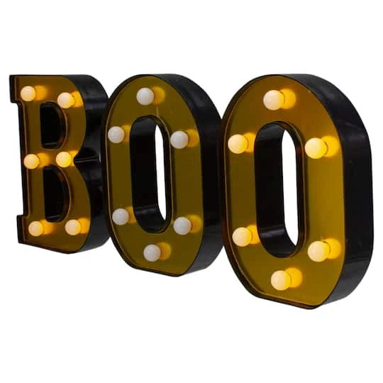 Northlight 6.5" Lighted Black & Gold BOO Halloween Marquee Sign 7 Northlight 6.5" Lighted Black & Gold BOO Halloween Marquee Sign - Image 5