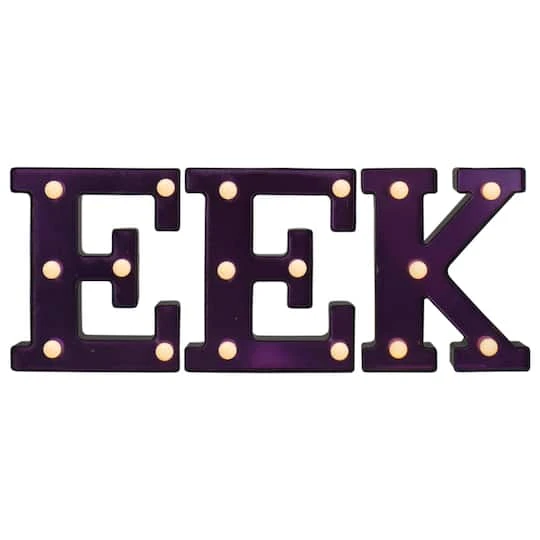 Northlight 6.5" Lighted Black & Purple EEK Halloween Marquee Sign 3 Northlight 6.5" Lighted Black & Purple EEK Halloween Marquee Sign