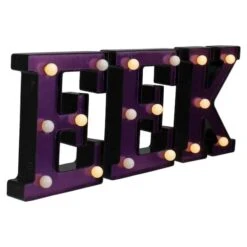 Northlight 6.5" Lighted Black & Purple EEK Halloween Marquee Sign 11 Northlight 6.5" Lighted Black & Purple EEK Halloween Marquee Sign -Northlight D406258S 3