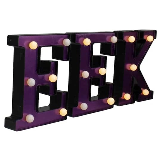 Northlight 6.5" Lighted Black & Purple EEK Halloween Marquee Sign 6 Northlight 6.5" Lighted Black & Purple EEK Halloween Marquee Sign - Image 4