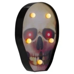 Northlight 7" Lighted Black & Red Skull Halloween Decoration 11 Northlight 7" Lighted Black & Red Skull Halloween Decoration -Northlight D406259S 3