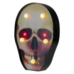 Northlight 7" Lighted Black & Red Skull Halloween Decoration 12 Northlight 7" Lighted Black & Red Skull Halloween Decoration -Northlight D406259S 4