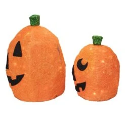 Northlight Lighted Sisal Jack -O'-Lanterns Outdoor Halloween Decoration Set 8 Northlight Lighted Sisal Jack -O'-Lanterns Outdoor Halloween Decoration Set -Northlight D406263S 2