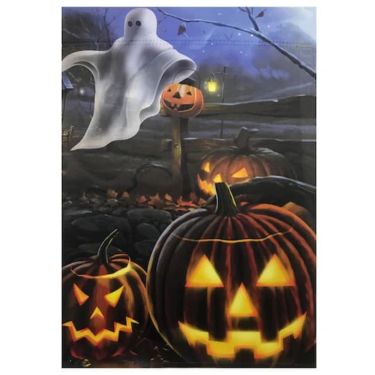 Northlight Pumpkins & Ghost Spooky Halloween Outdoor Garden Flag, 12.5" X 18" 4 Northlight Pumpkins & Ghost Spooky Halloween Outdoor Garden Flag, 12.5" X 18" - Image 2