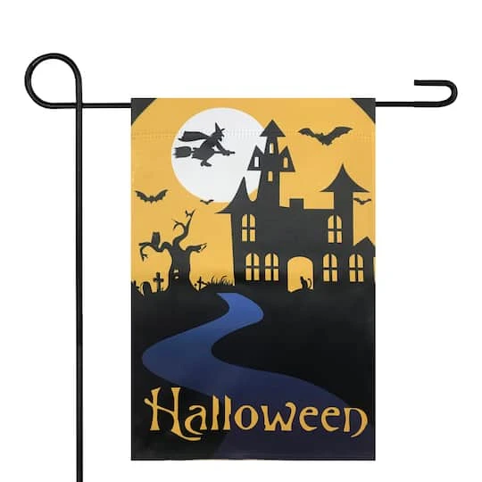 Northlight Spooky House Halloween Outdoor Garden Flag With Bats & Witch, 12.5" X 18" 5 Northlight Spooky House Halloween Outdoor Garden Flag With Bats & Witch, 12.5" X 18" - Image 3