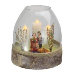 Northlight 5" Glass Pilgrim Figurine Flickering Candle Thanksgiving Jar -Northlight D406277S 1 1