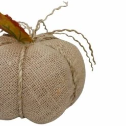 Northlight 5.5" Beige Burlap Autumn Harvest Tabletop Pumpkin -Northlight D406279S 3