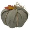 Northlight 7" Green Burlap Autumn Harvest Tabletop Pumpkin